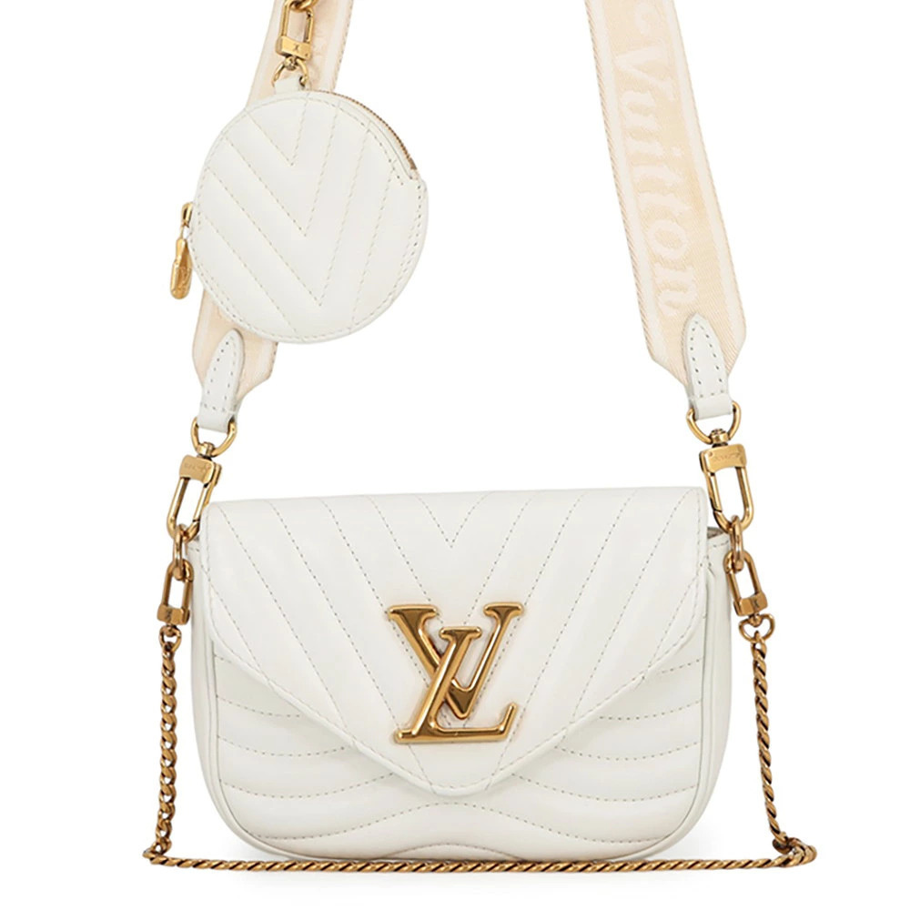 Louis Vuitton Shoulder Bag Leather New Wave Multi Pochette White